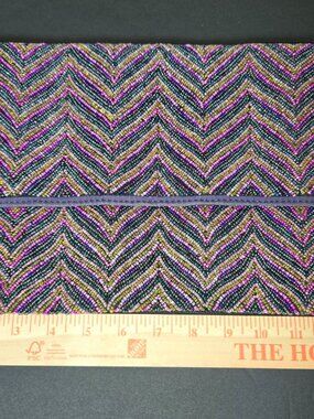 John Lewis Multicolor Beaded Chevron Clutch Evening Bag